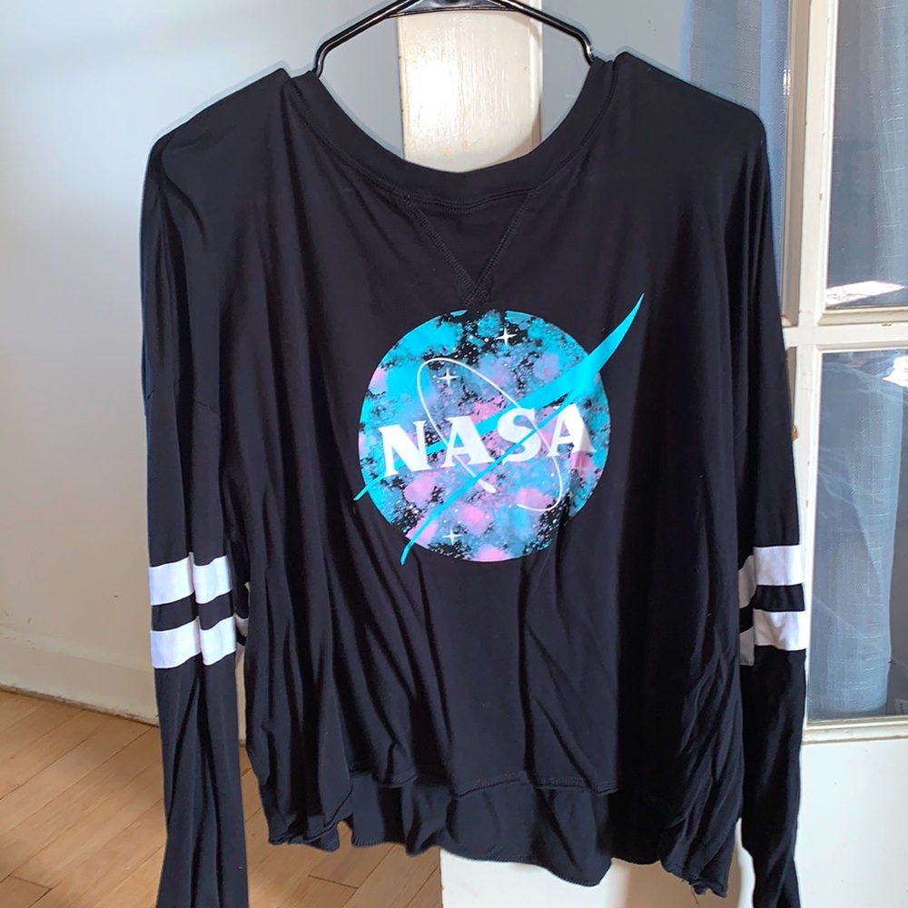 XXLARGE Pastel NASA Long Sleeve Crop Top